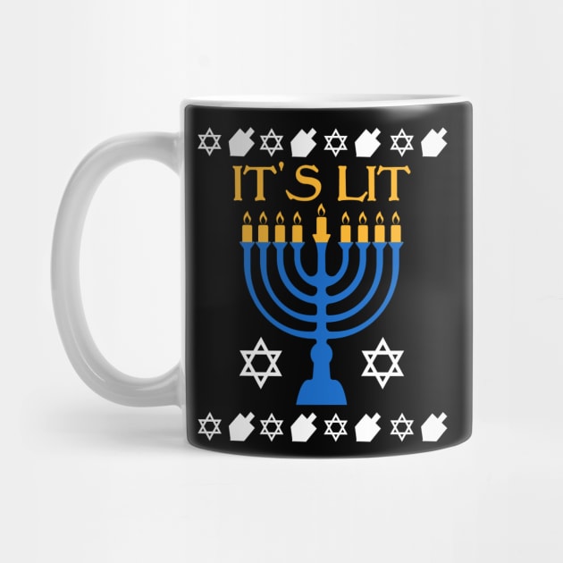 It's Lit Hanukkah Jewish Holiday Chanukah by TeeSky